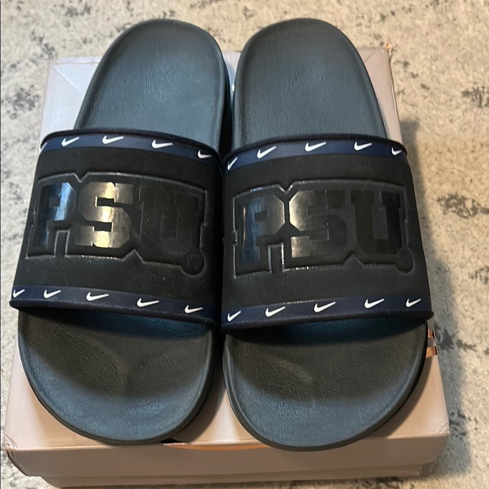 Penn State Nike Black Slide Sandals